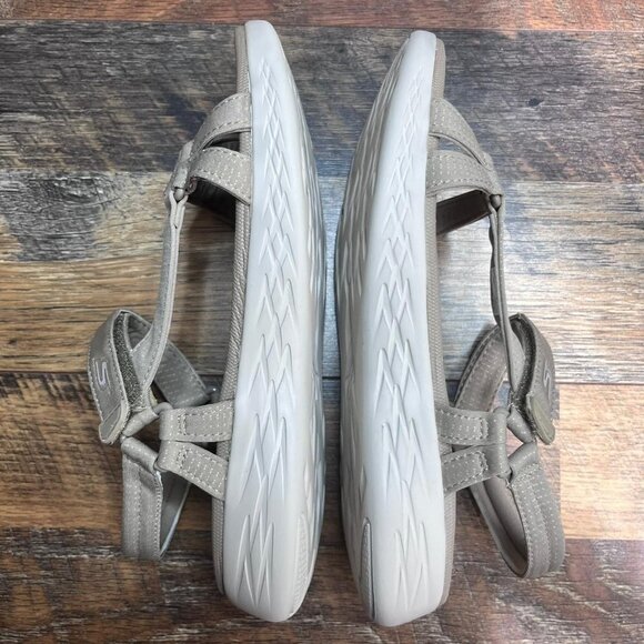 Skechers Women's Brilliancy Open Toe Casual Sport Natural Sandals Size 8 - Picture 6 of 10